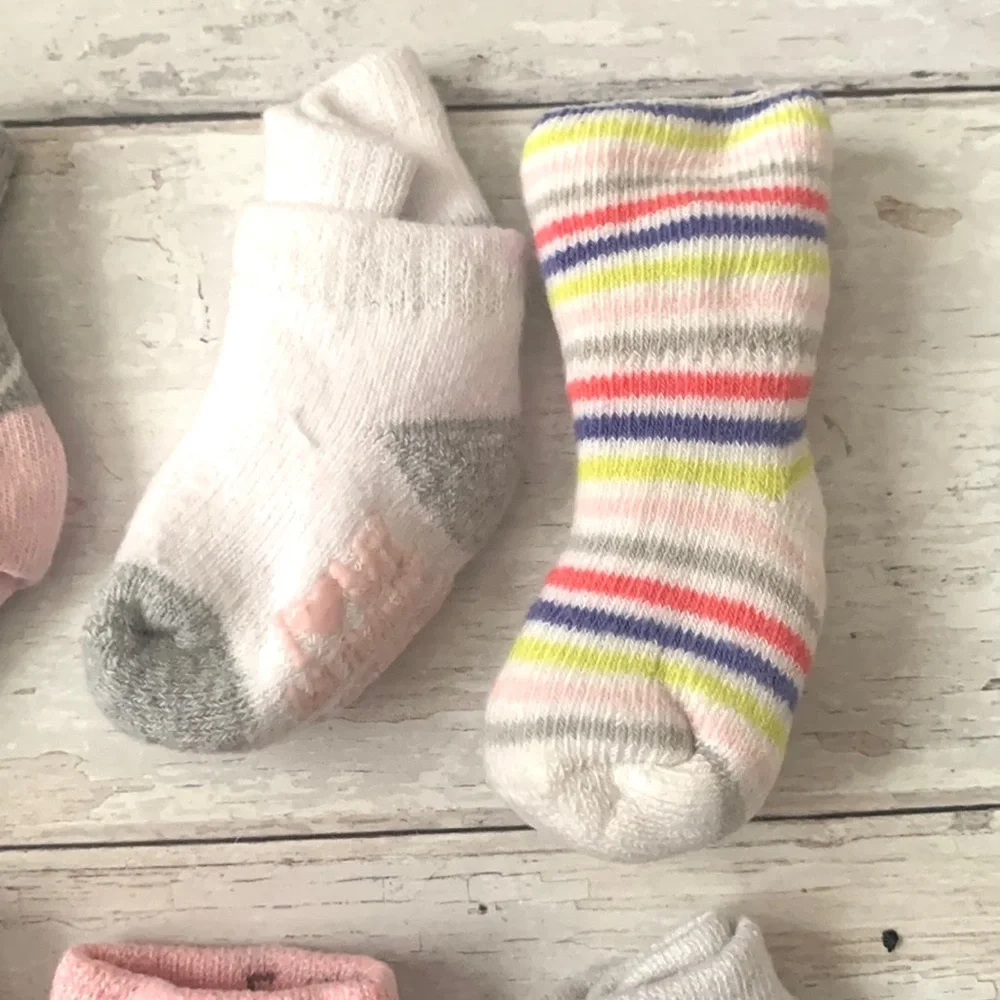 Baby Girl 6-12m Socks Bundle Set of 8 Pink White Assorted Brands 6m 9m 12m Lot